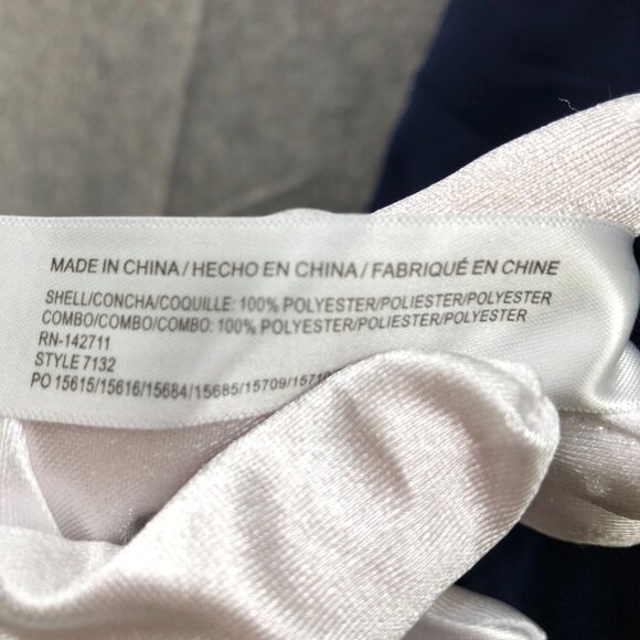 Eloquii Cami Top Womens 16 Navy Blue V-Neck Flowy Chiffon - Picture 8 of 10